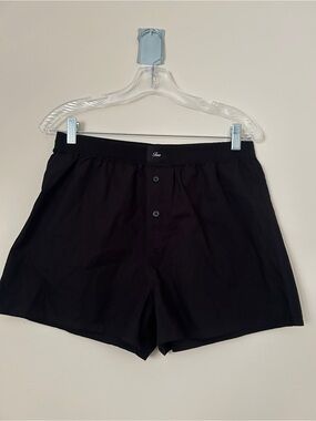 Aritzia Black Dally Poplin Boxer Shorts